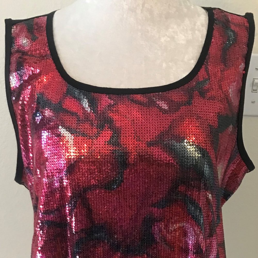 Red Sequin Tank Top Size Large